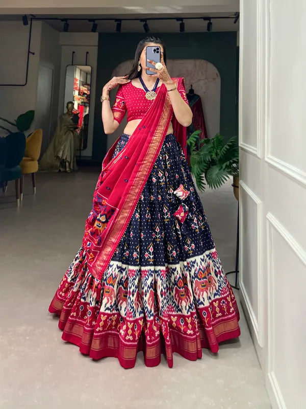 Navy Blue Traditional Wear Navy Blue Color Lehenga Choli With Pretty Dupatta