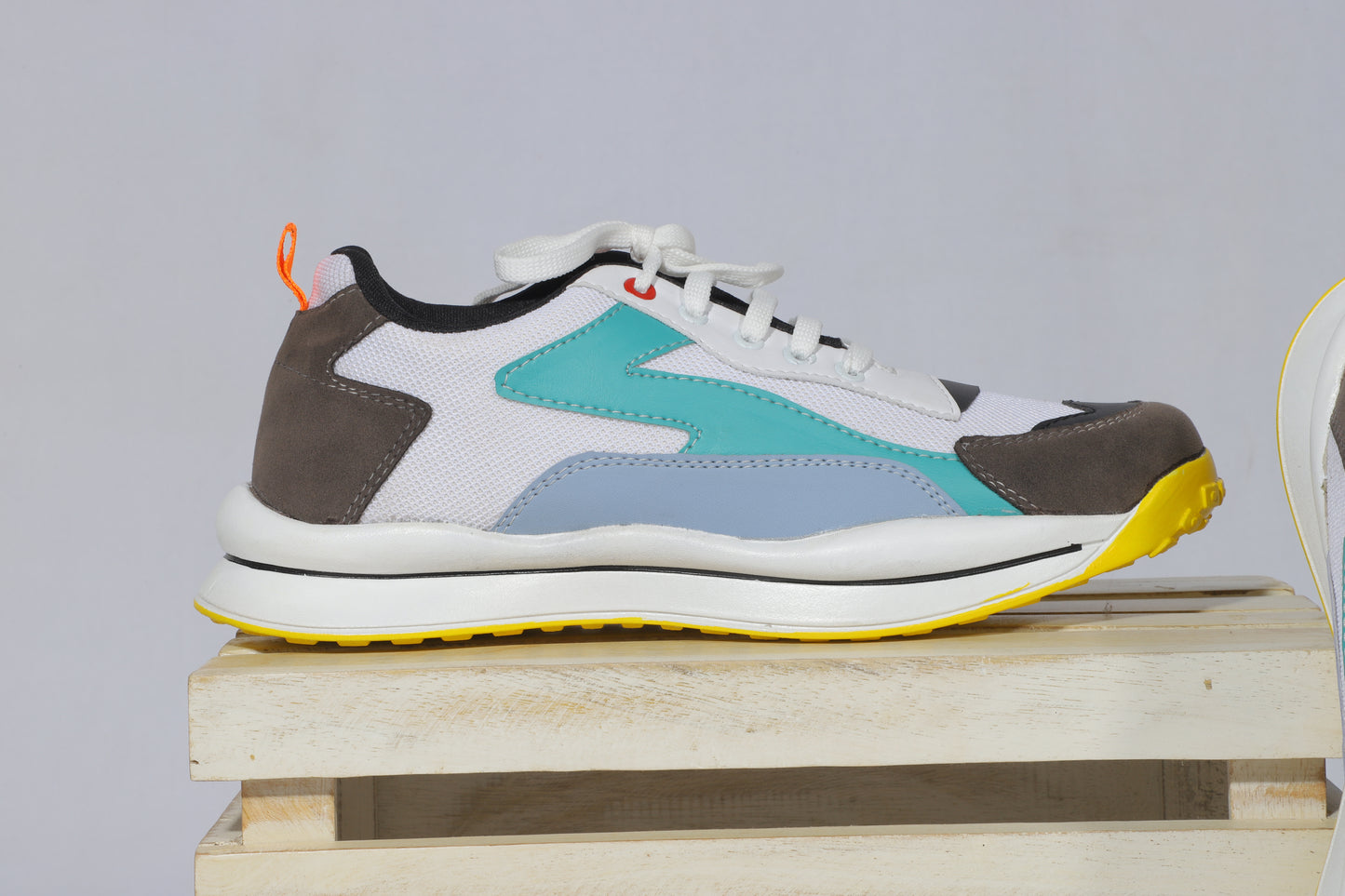 Rumani's AirGlide Teal Blue and White Sneakers for Men