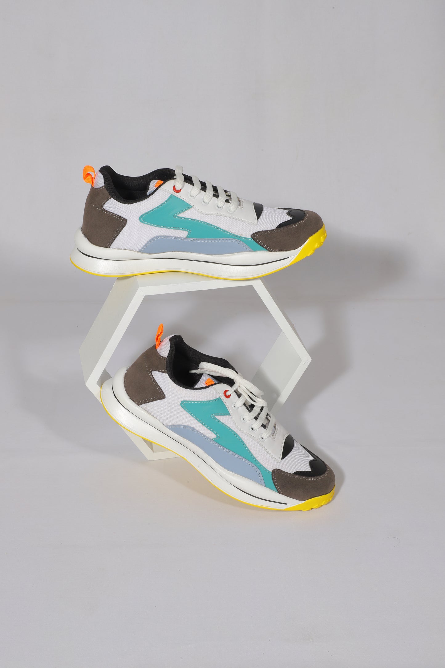 Rumani's AirGlide Teal Blue and White Sneakers for Men