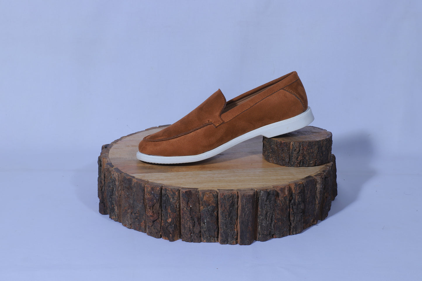 Rumani's Veloce Tan Suede Slip-On Formal Shoes for Men