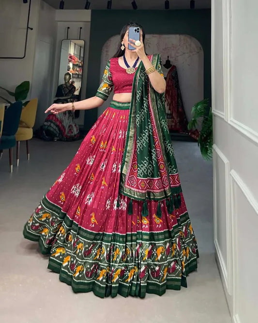Red Patola Print Traditional Lehenga Choli
