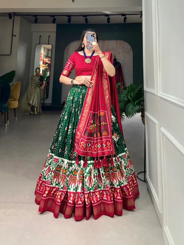 Green Traditional Wear Green Color Lehenga Choli With Pretty Dupatta