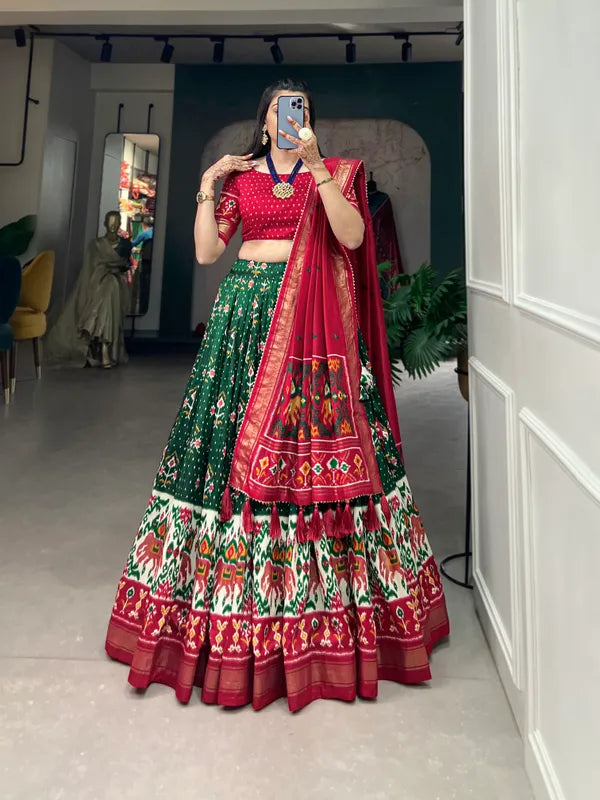Green Traditional Wear Green Color Lehenga Choli With Pretty Dupatta