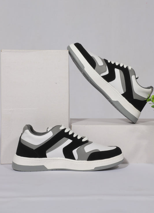 Rumani’s Flexfit Black & White Luxe Sneakers for Men