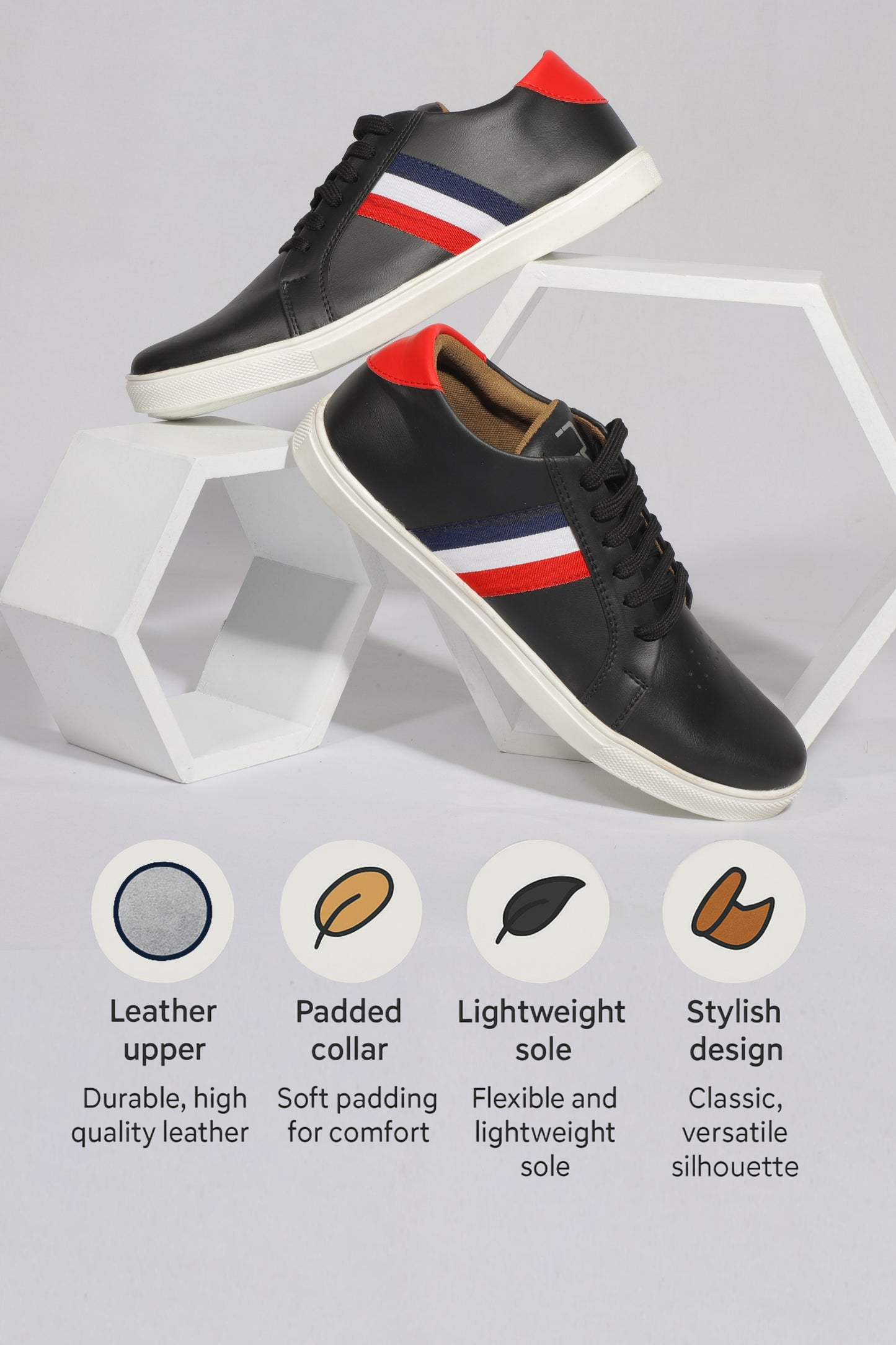 Rumani's Nebula Black Casual shoes for Men