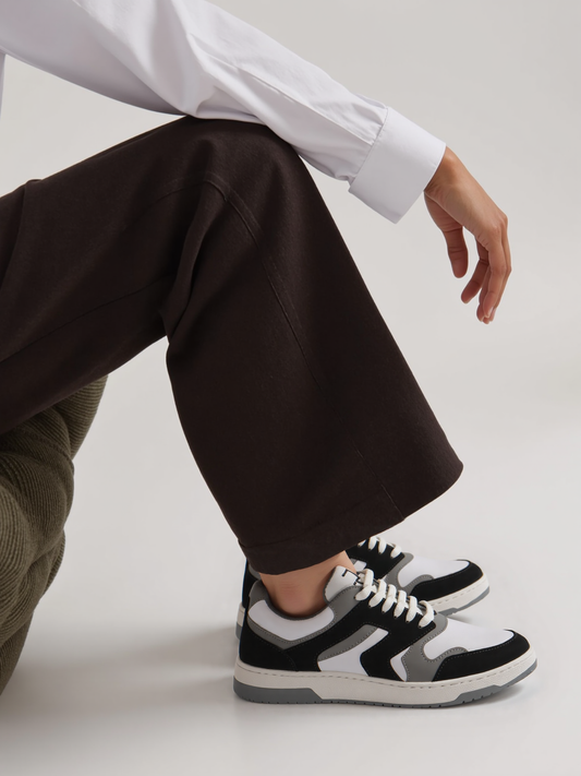 Rumani’s Flexfit Black & White Luxe Sneakers for Men