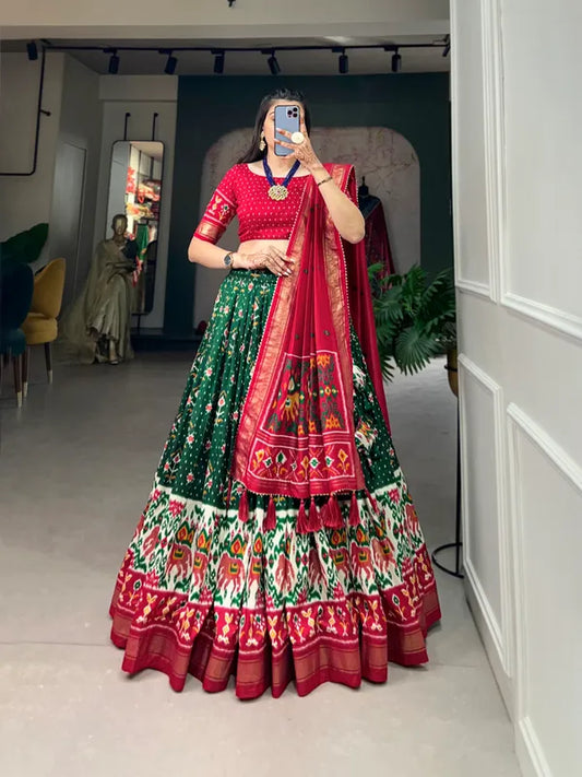 Green Traditional Wear Green Color Lehenga Choli With Pretty Dupatta