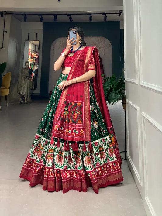 Green Traditional Wear Green Color Lehenga Choli With Pretty Dupatta