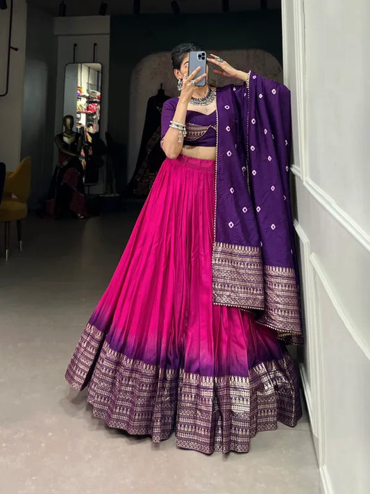 Pink Lovely Pink Dolla Silk Bandhani Print Lehenga Choli With Dupatta