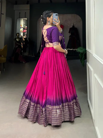 Pink Lovely Pink Dolla Silk Bandhani Print Lehenga Choli With Dupatta